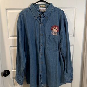 Raggedy Ann & Andy denim shirt XL